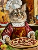 Cat pizza maker. Size 92 x 72 cm 