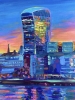 London City Skyline at Sunset 