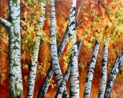 Fiery Birches