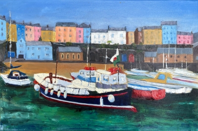 Colourful Tenby Harbour, Wales