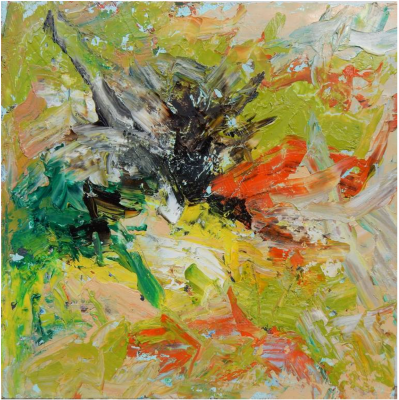 Abstract small painting.  Summer in the city.