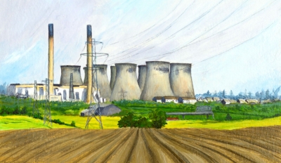 Historic View of the Demolished Ferrybridge Power Station by Pontefract