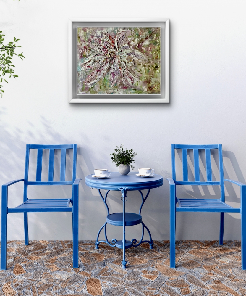 White Magnolia Veil – Original Textured Oil Painting on Canvas