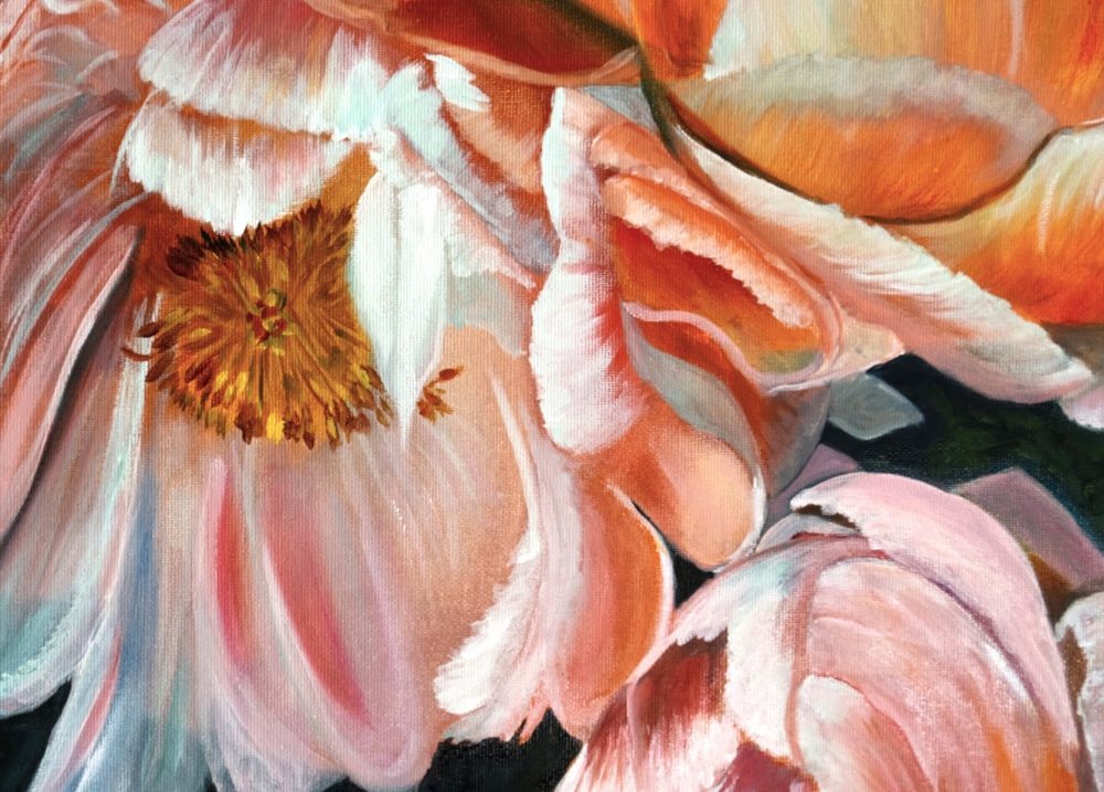 Radiance in Bloom - Macro Coral Peonies