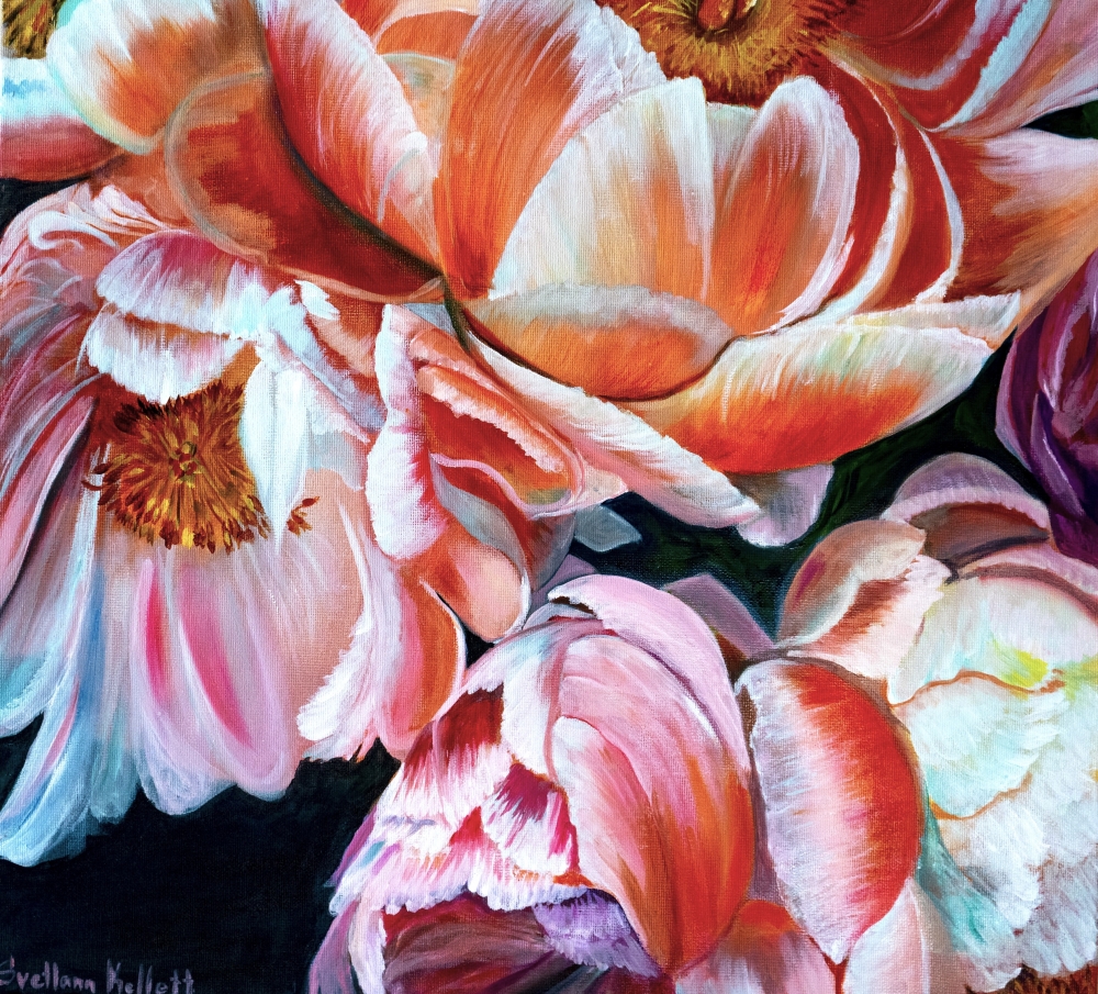 Radiance in Bloom - Macro Coral Peonies