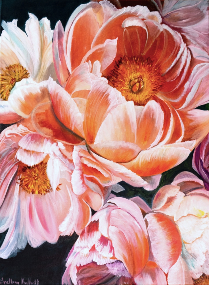 Radiance in Bloom - Macro Coral Peonies
