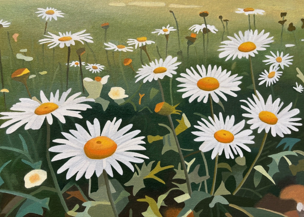 Morning Walk, With Daisies