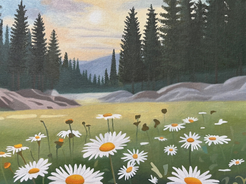 Morning Walk, With Daisies