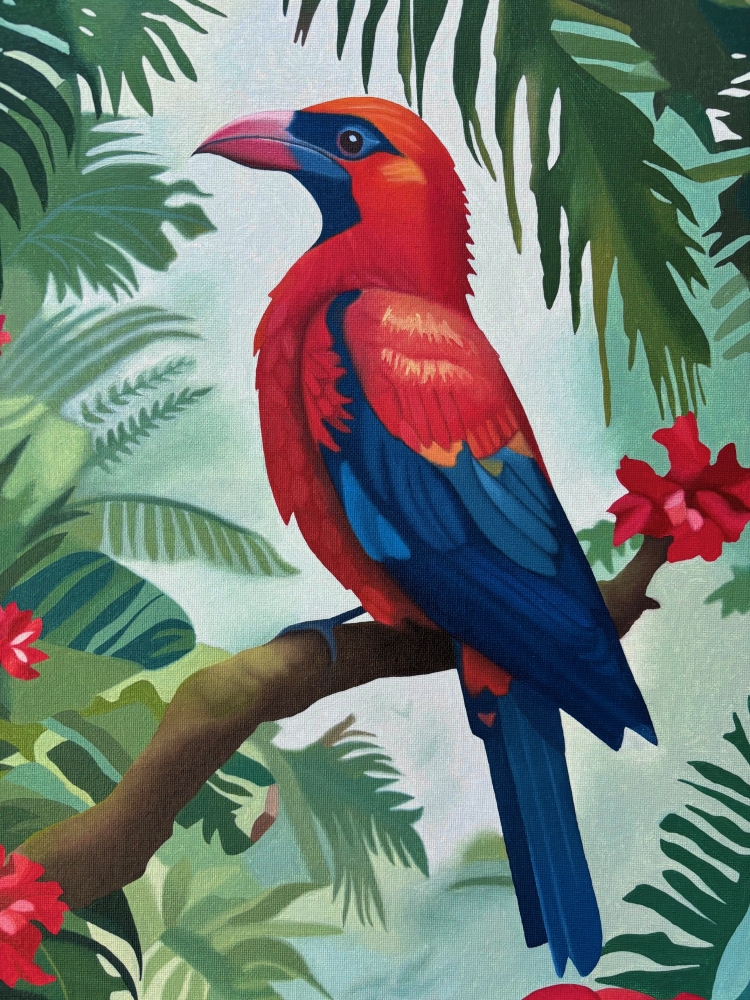 Tropical Bird With Red