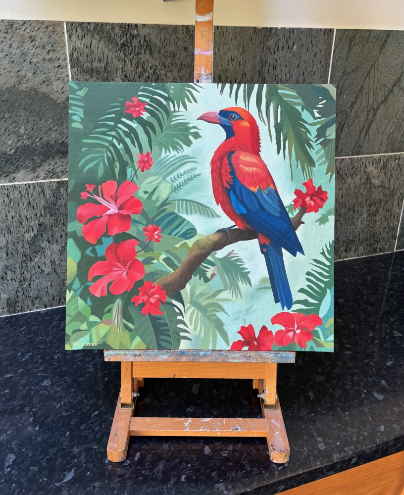Tropical Bird With Red