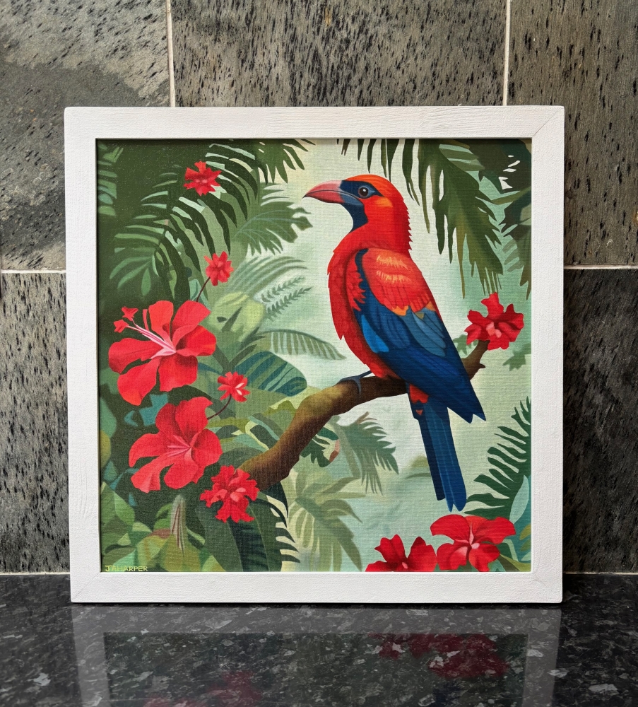Tropical Bird With Red