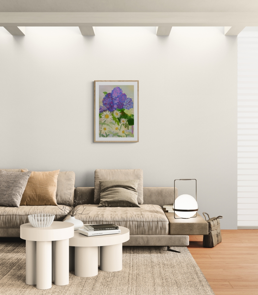 Hydrangeas and Daisies Hanzi