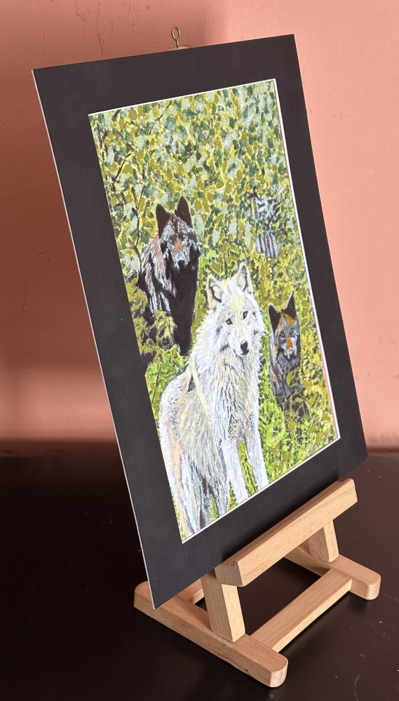 Wolves amongst woodland 