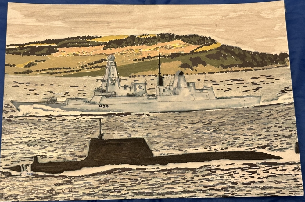 Hms Dauntless and a sneaky beaky Submarine HMS Astute 