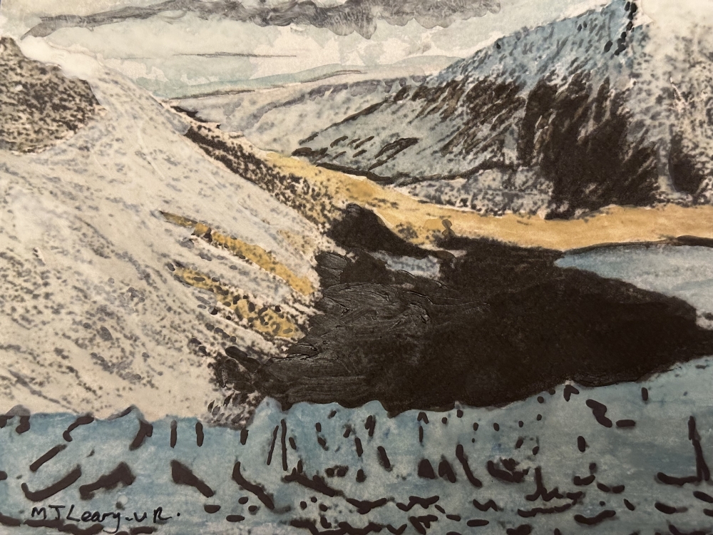 Snow covering Ty Fan Snowdonia 