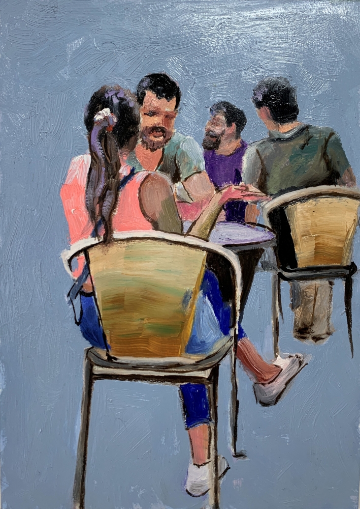Love couple in a cafe