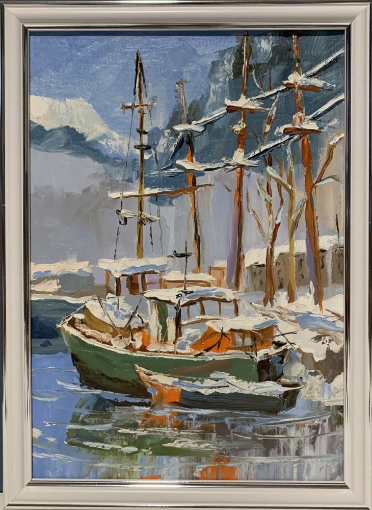 Winter Harbor with yachts.