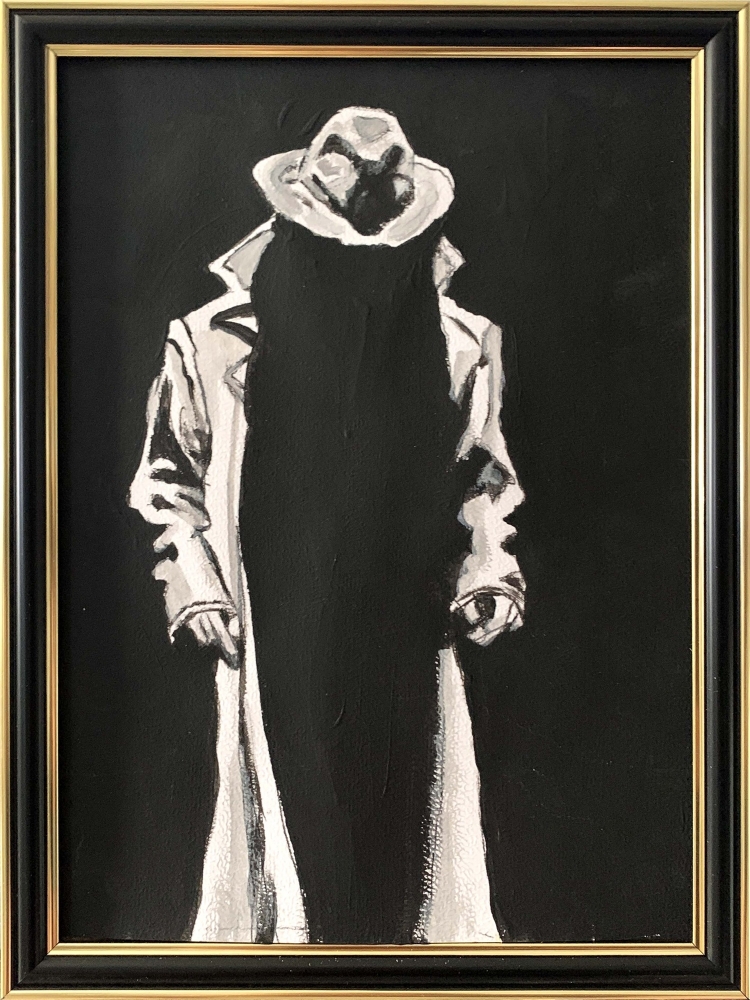 In a shadow.