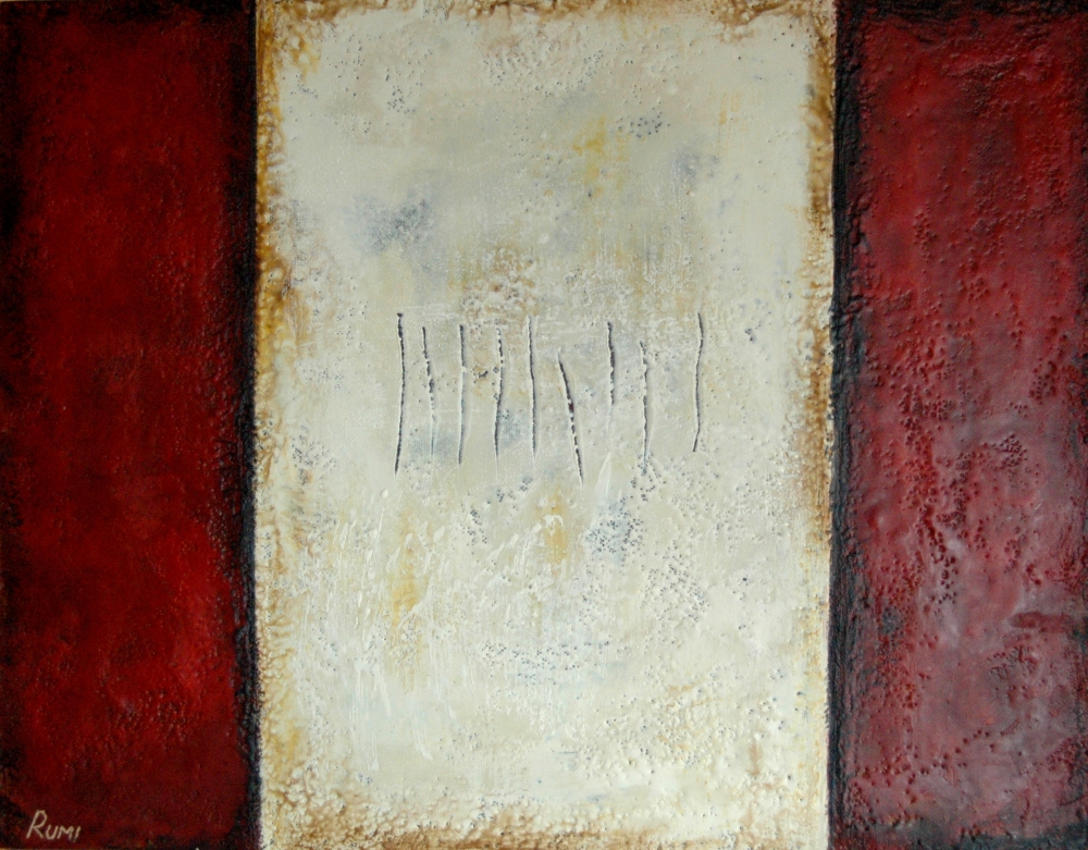 \"Runes\". Encaustic.