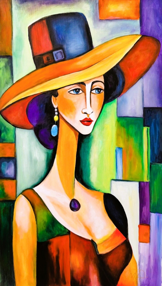 Delicate lady with emerald