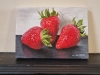 Strawberries - Small Original Still Life Oil Painting by Matthew Allton