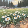 Morning Walk, With Daisies