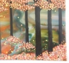 Artist made Fused Glass Autumn Trees Picture