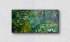 Pond of Serenity Original Monet-Inspired Lilies Pond Impasto Painting, 40x80 cm, Stretched Canvas