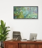 Pond of Serenity Original Monet-Inspired Lilies Pond Impasto Painting, 40x80 cm, Stretched Canvas