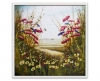 Glorious Cornflowers and Bee Landscape framed 