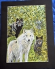Wolves amongst woodland 