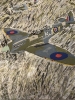 A Second World War plane spitfire flying over the needles   English Channel 