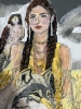 Falcon , girl and she wolf 