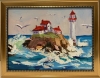 Seascape with lighthouse.