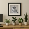 Pebbles - Framed cat portrait drawing