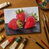 Strawberries - Small Original Still Life Oil Painting by Matthew Allton