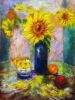 Sunflowers and fruit