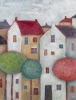 tall town houses & trees