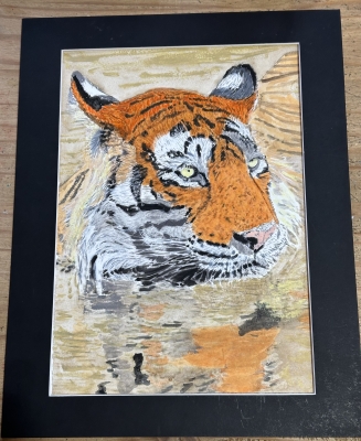 Watercolour swimming tiger frosty 