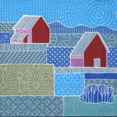 Landscape in Sashiko style 2