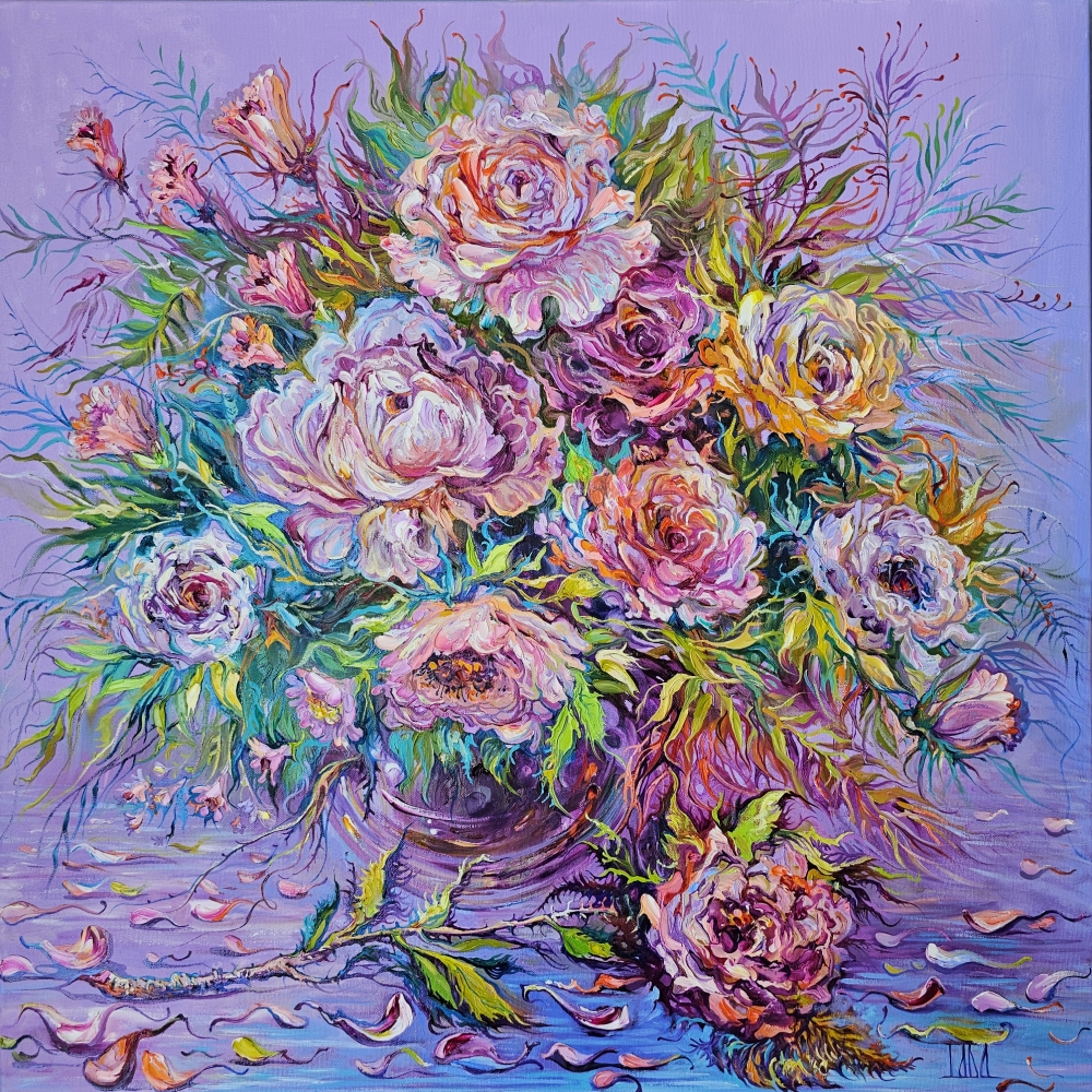Roses in a Crystal Vase