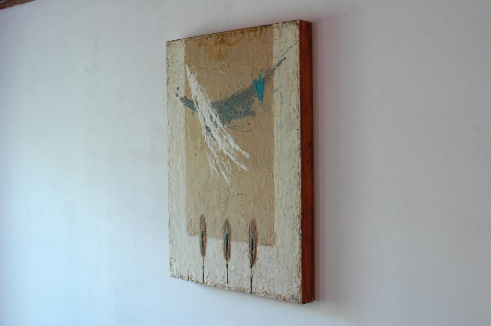 \"Angel feather\". Encaustic.