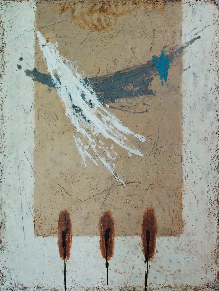 \"Angel feather\". Encaustic.