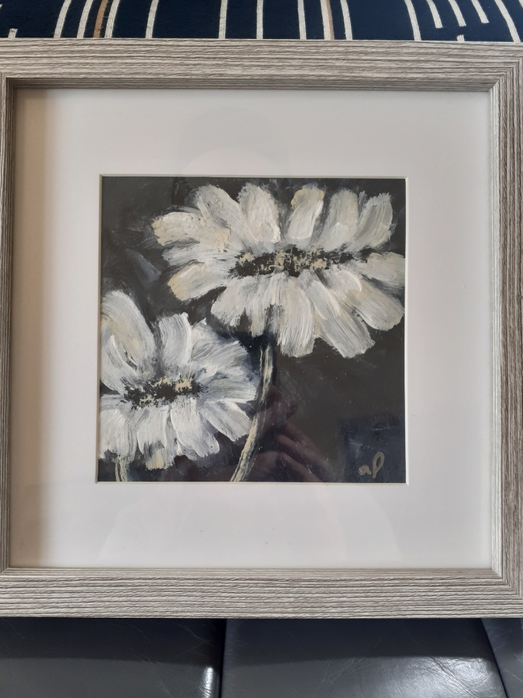 Black and white flowers