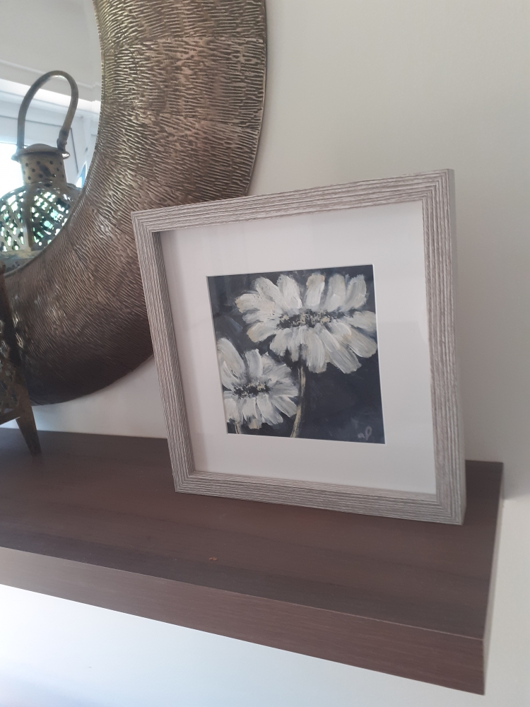 Black and white flowers