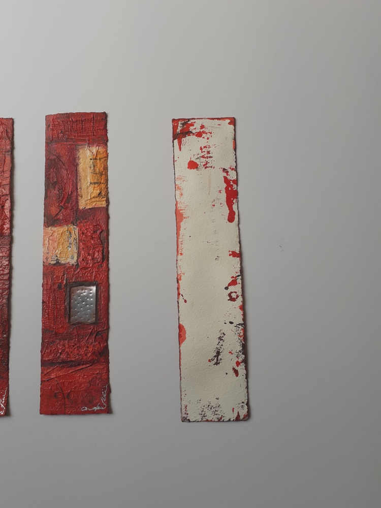 3 red and steel sheet abstracts 