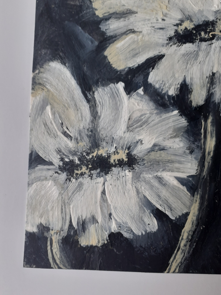 Black and white flowers