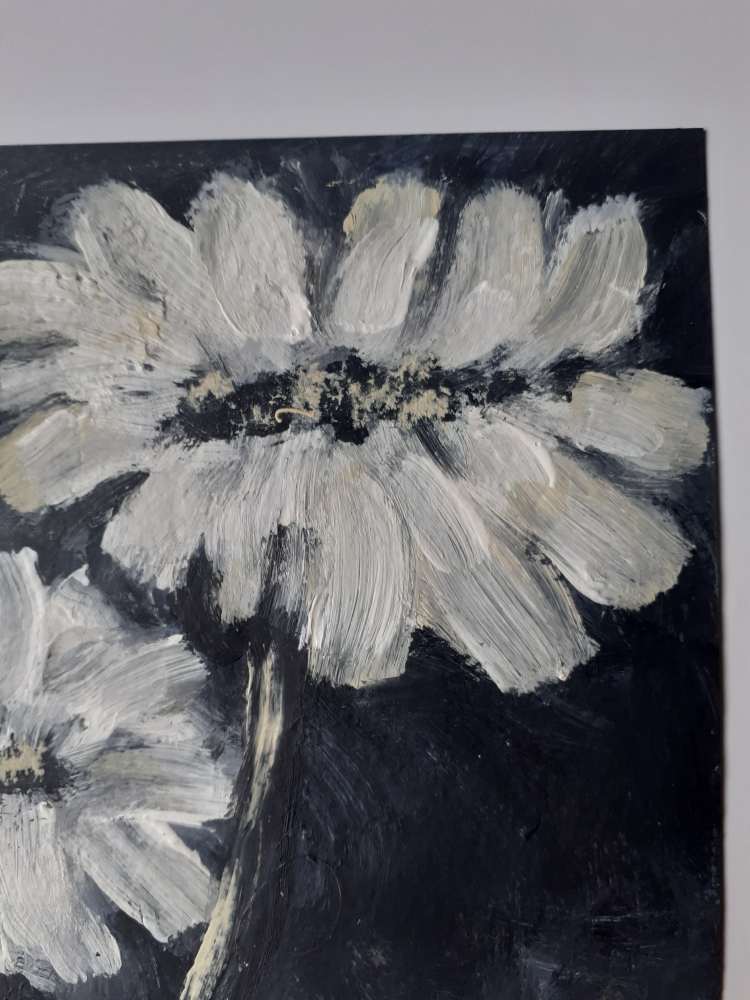 Black and white flowers