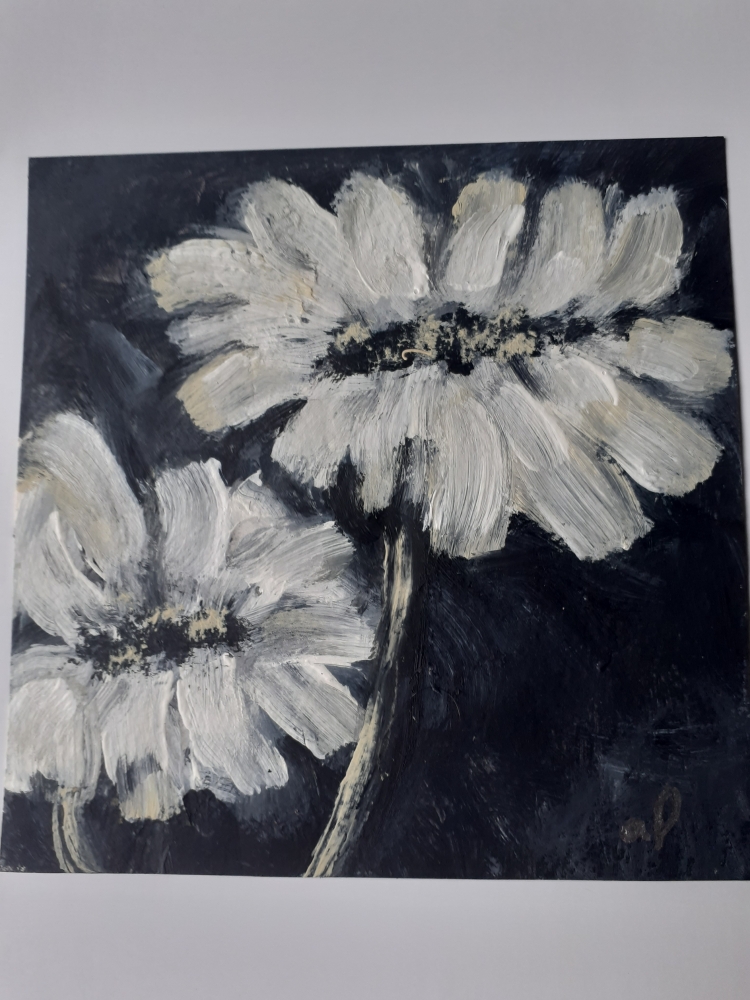 Black and white flowers