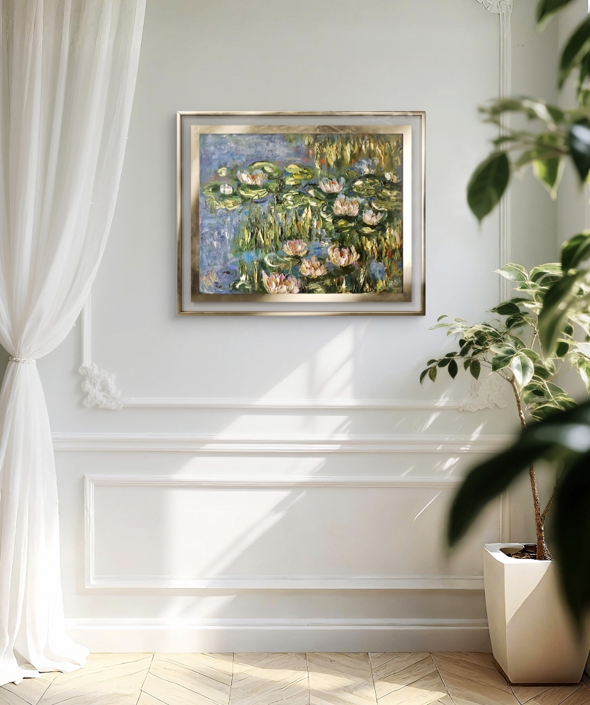 Eternal Bloom Pond | Monet-Inspired Water Lily Oil Painting